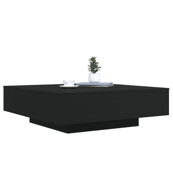 Mesa de centro madera de ingeniería negro 100x100x31 cm