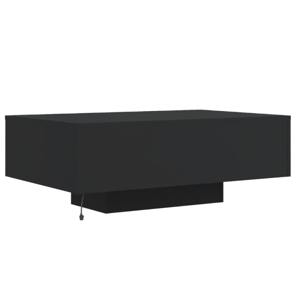 Mesa de centro con luces LED negro 85x55x31 cm