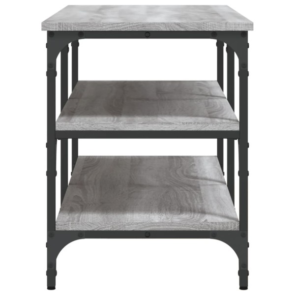 Banco zapatero madera de ingeniería gris Sonoma 100x38,5x49 cm