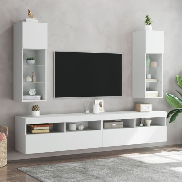 Mueble para TV con luces LED blanco 30,5x30x90 cm