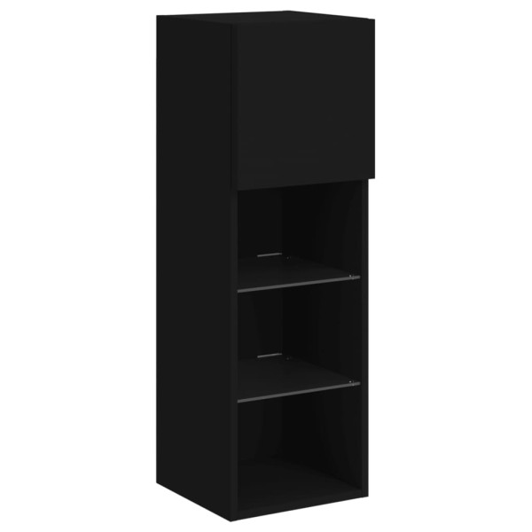 Mueble para TV con luces LED negro 30,5x30x90 cm