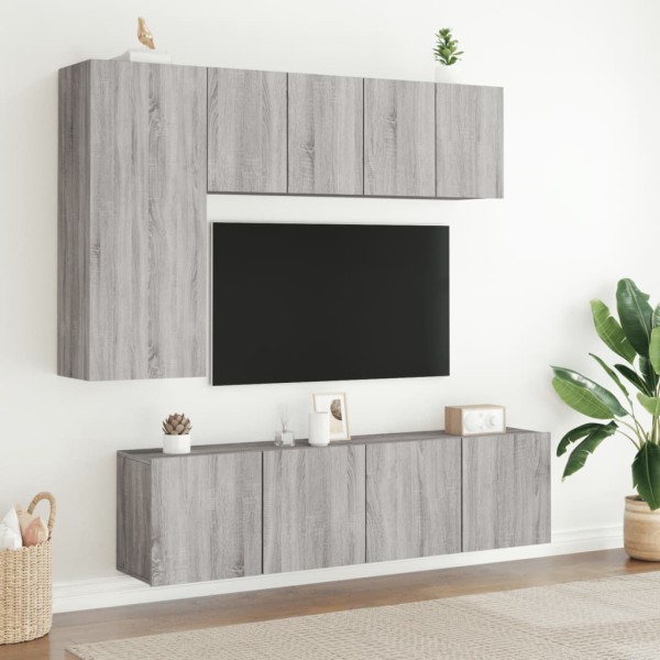 Muebles para TV de pared 2 unidades gris Sonoma 60x30x41 cm