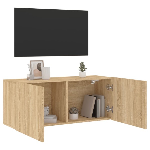 Mueble para TV de pared roble Sonoma 100x30x41 cm