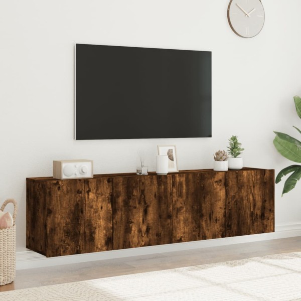 Muebles para TV de pared 2 unidades roble ahumado 80x30x41 cm