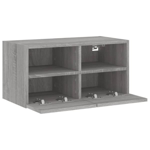 Mueble de pared TV madera de ingeniería Sonoma gris 60x30x30 cm