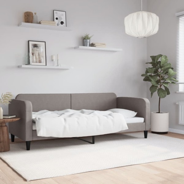 Sofá cama tela gris taupe 80x200 cm