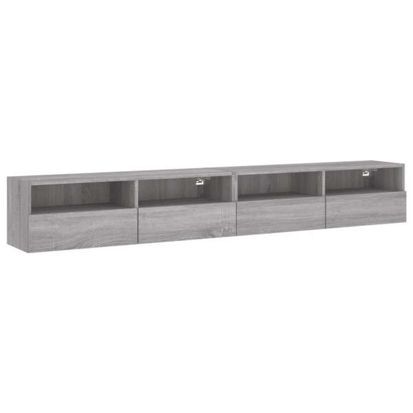 Muebles de pared para TV 2 uds madera gris Sonoma 100x30x30 cm