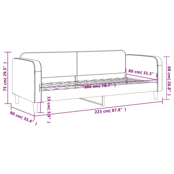 Sofá cama tela gris taupe 80x200 cm