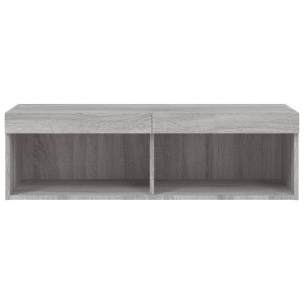 Mueble para TV con luces LED gris Sonoma 100x30x30 cm