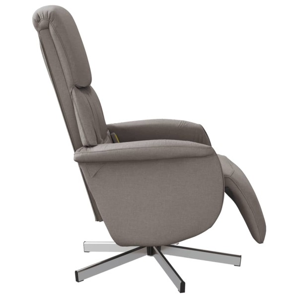 Sillón reclinable de masaje con reposapiés tela gris taupe