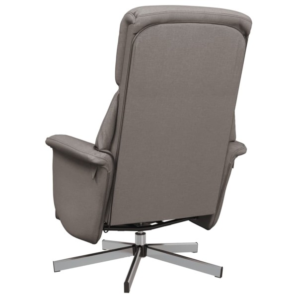 Sillón reclinable de masaje con reposapiés tela gris taupe