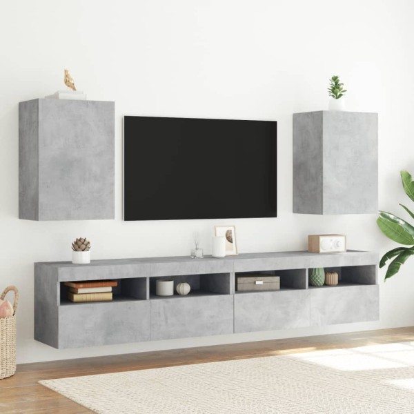 Mueble TV de pared madera ingeniería gris hormigón 40,5x30x60cm