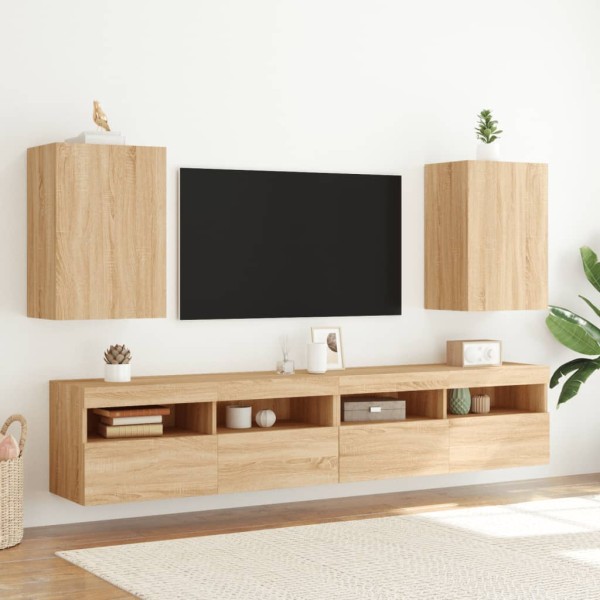 Mueble TV de pared madera ingeniería roble Sonoma 40,5x30x60 cm