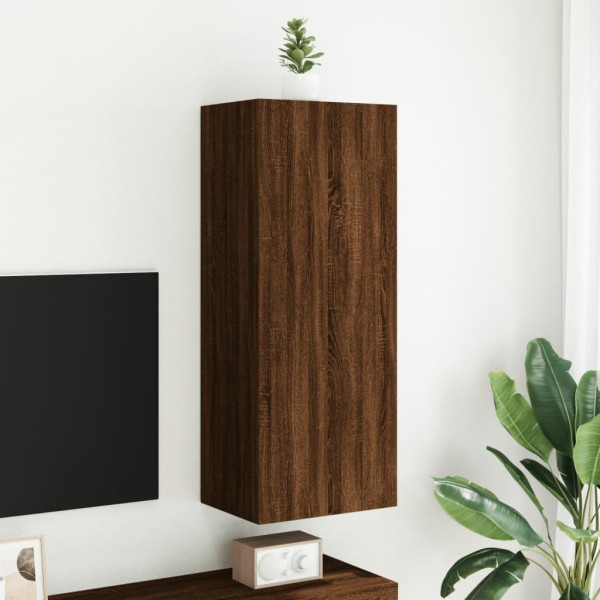 Mueble de TV de pared madera marrón roble 40,5x30x102 cm