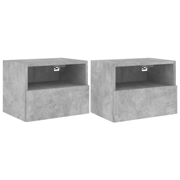 Muebles de pared para TV 2 uds madera gris hormigón 40x30x30 cm