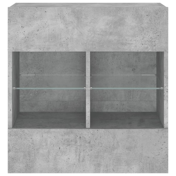 Mueble TV de pared con luces LED gris hormigón 58,5x30x60,5 cm