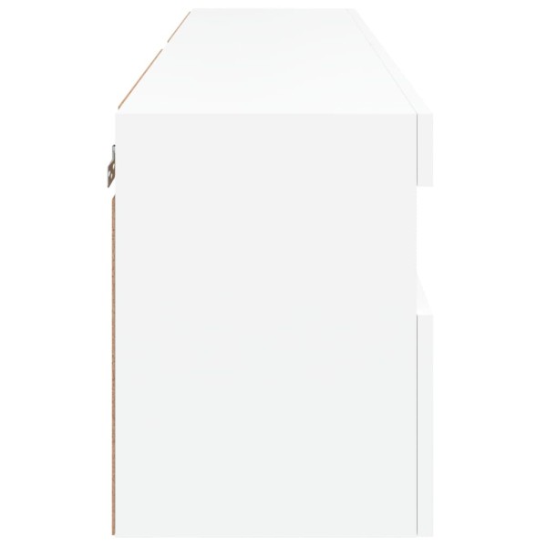 Muebles de TV de pared con luces LED 2 uds blanco 60x30x40 cm