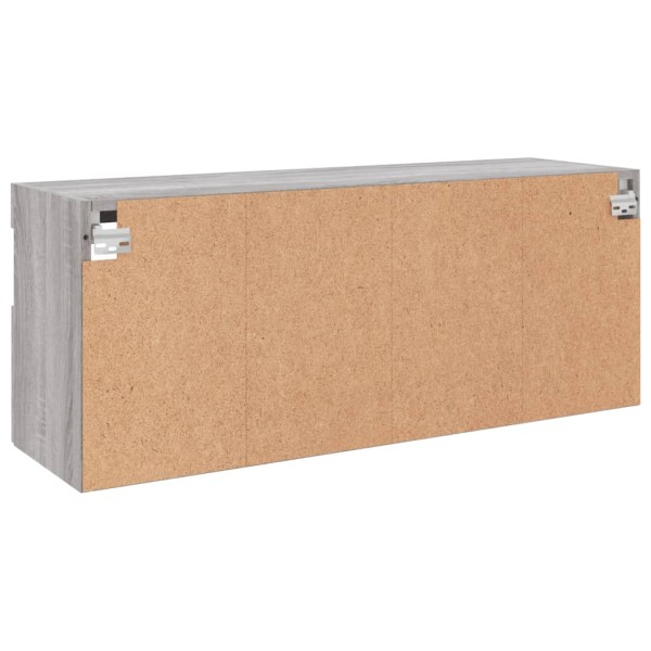 Mueble de TV de pared con luces LED gris Sonoma 100x30x40 cm