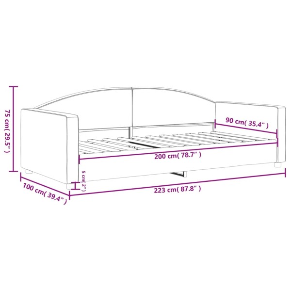 Sofá cama tela color crema 90x200 cm