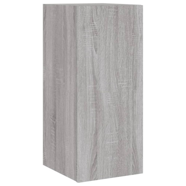 Mueble de TV de pared con luces LED gris Sonoma 30,5x35x70 cm