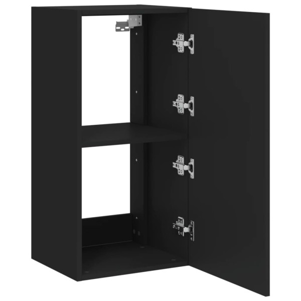 Mueble de TV de pared con luces LED negro 40,5x35x80 cm