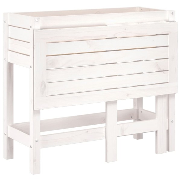 Jardinera con tapa plegable madera maciza de pino blanca