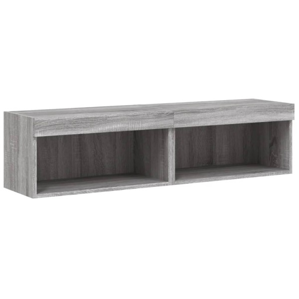 Mueble de TV con luces LED gris Sonoma 60x30x30 cm