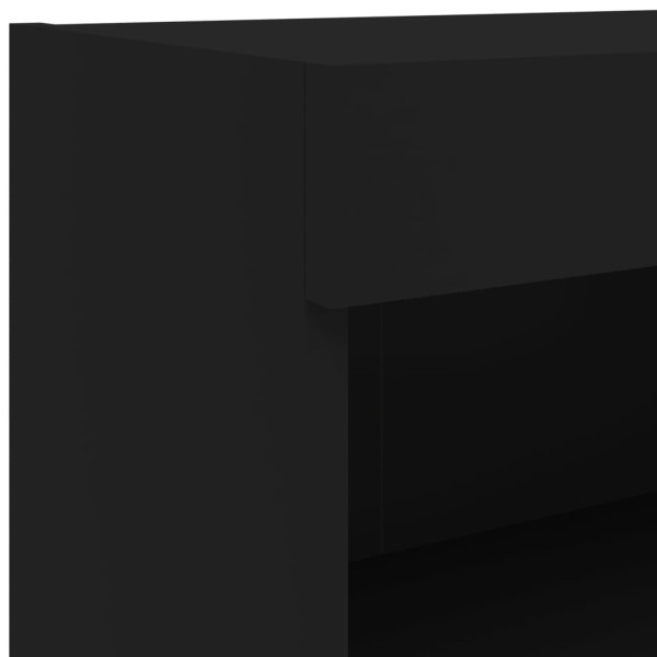 Muebles de TV con luces LED 2 uds negro 80x30x30 cm