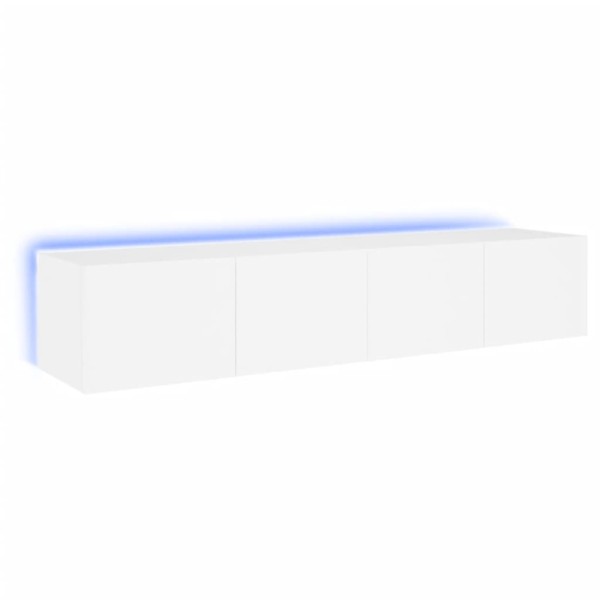 Muebles de TV de pared con luces LED 2 uds blanco 80x35x31 cm