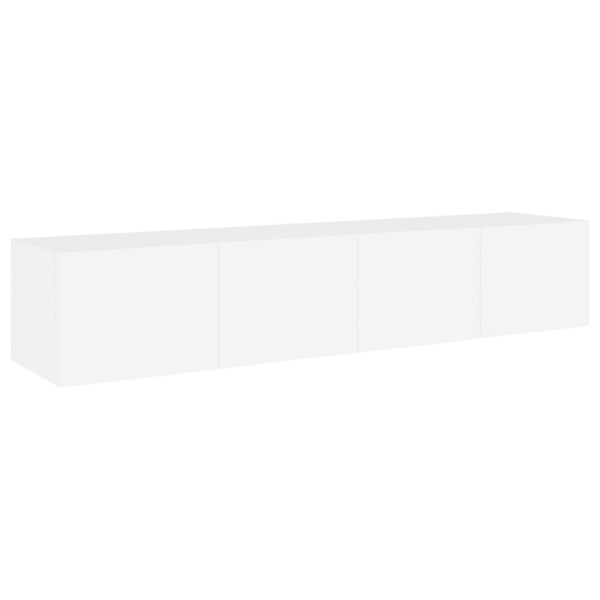 Muebles de TV de pared con luces LED 2 uds blanco 80x35x31 cm