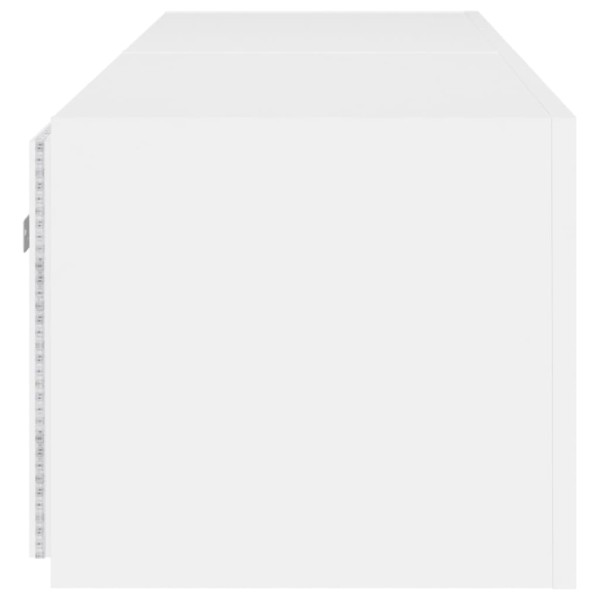 Muebles de TV de pared con luces LED 2 uds blanco 80x35x31 cm