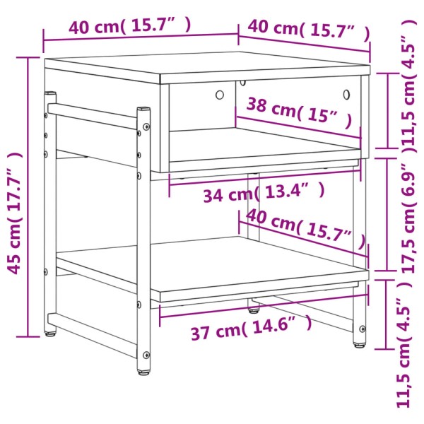 Mesa de centro madera de ingeniería roble Sonoma 40x40x45 cm