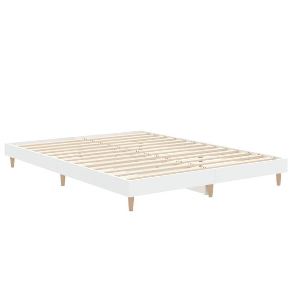 Estructura de cama madera contrachapada blanca 135x190 cm