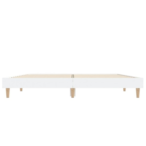 Estructura de cama madera contrachapada blanca 135x190 cm