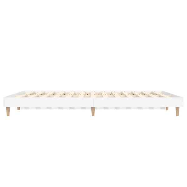 Estructura de cama madera contrachapada blanca 135x190 cm