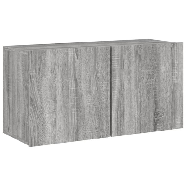 Muebles de TV de pared 5 pzas madera de ingeniería gris Sonoma