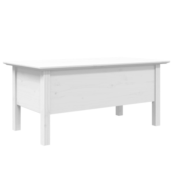 Mesa de centro BODO madera maciza de pino blanco 100x55x45 cm