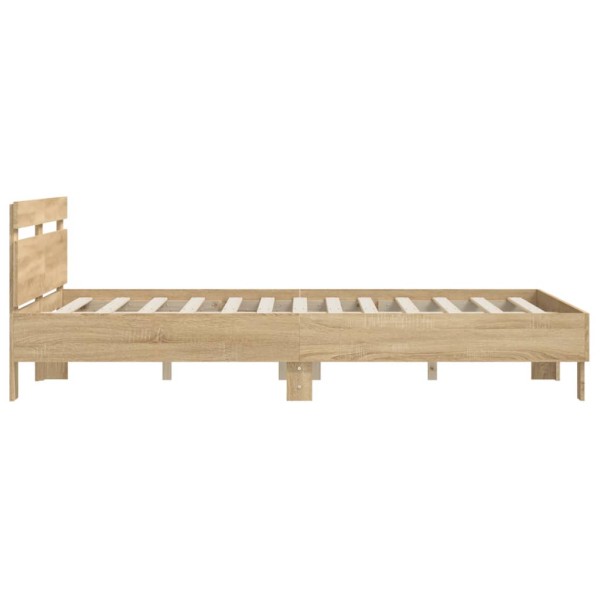 Cama con cabecero madera de ingeniería roble Sonoma 140x190 cm