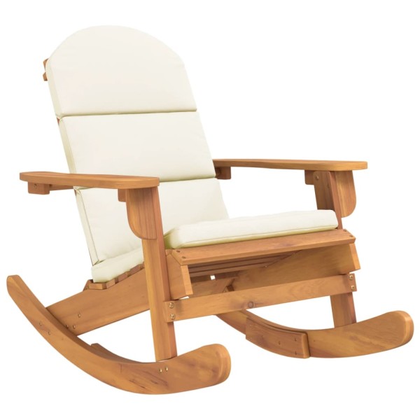 Silla mecedora Adirondack con cojines madera maciza acacia