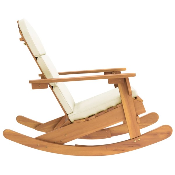 Silla mecedora Adirondack con cojines madera maciza acacia