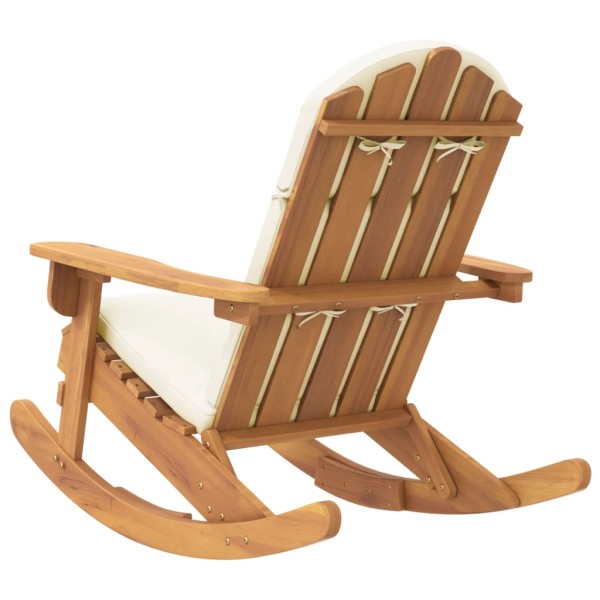 Silla mecedora Adirondack con cojines madera maciza acacia