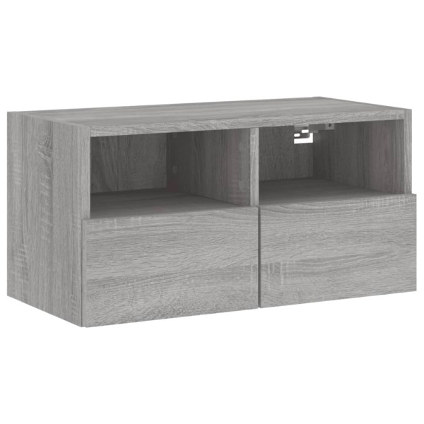 Muebles de TV de pared 4 pzas madera de ingeniería gris Sonoma