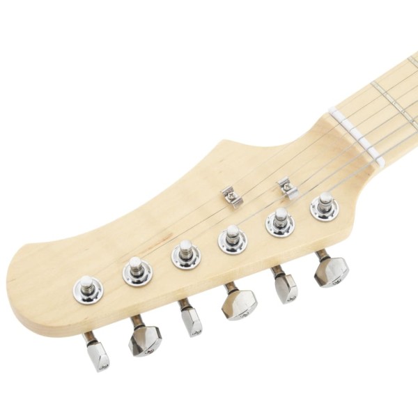 Guitarra eléctrica para niños con funda marrón y blanco 3/4 30"