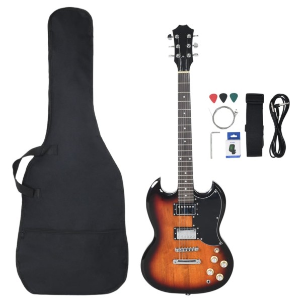 Guitarra eléctrica principiantes con funda marrón negro 4/4 39"