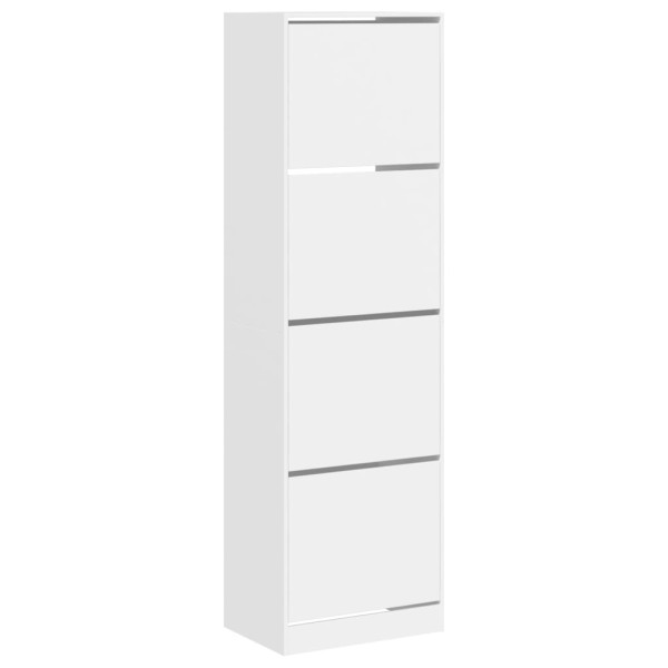 Mueble zapatero con 4 cajones abatibles blanco 60x42x204 cm