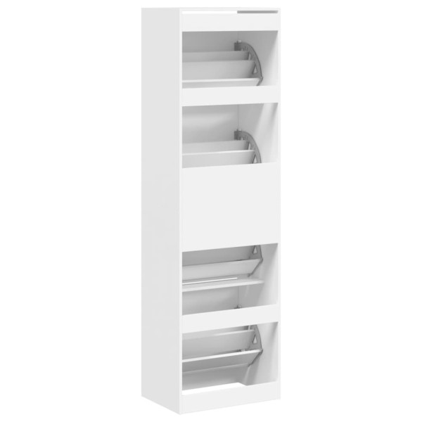 Mueble zapatero con 4 cajones abatibles blanco 60x42x204 cm