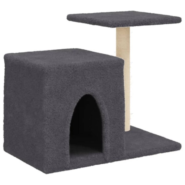 Rascador para gatos con postes de sisal gris oscuro 50,5 cm