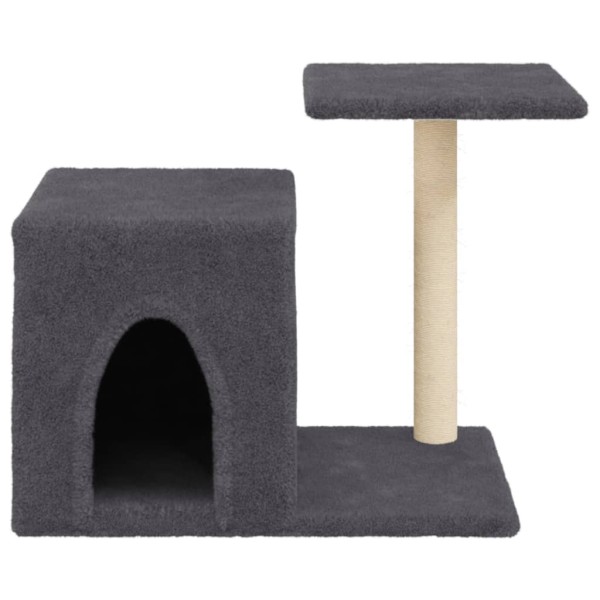 Rascador para gatos con postes de sisal gris oscuro 50,5 cm