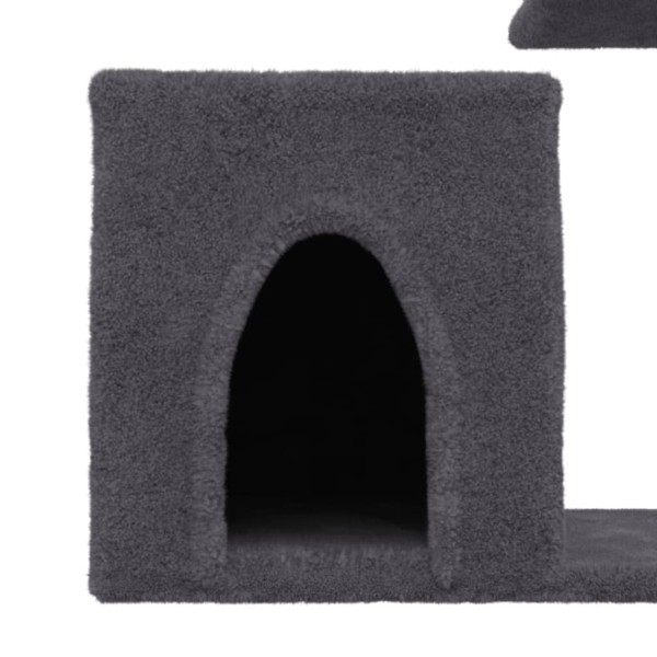 Rascador para gatos con postes de sisal gris oscuro 50,5 cm