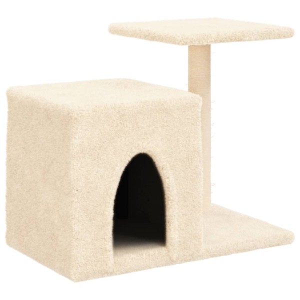 Rascador para gatos con postes de sisal color crema 50,5 cm